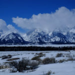 Teton Mountains, Wyoming. Snow capped on a cloudy blue bird day | www.switchbackstrategy.com